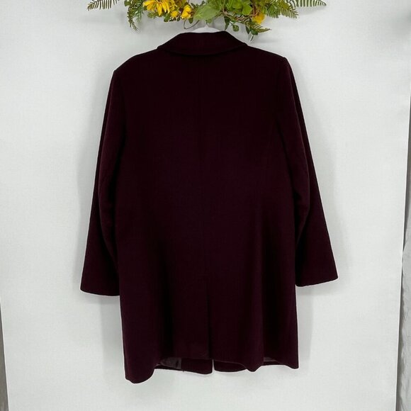 Reefer Wool Blend Coat by Lauren Ralph Lauren Burgundy Women’s Size 14P - Picture 11 of 11